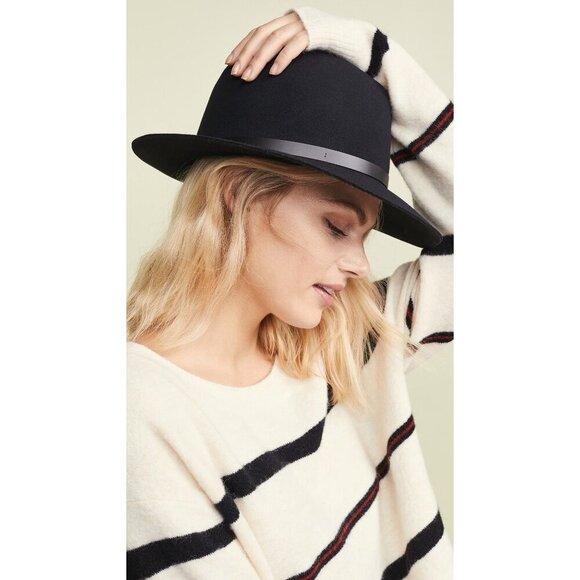 Rag & Bone Floppy Brim Wool Fedora Black Womens Size Small main image 8
